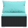 vidaXL 8 Piece Garden Lounge Set with Cushions Poly Rattan Black