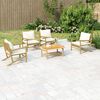 vidaXL 5 Piece Garden Lounge Set with Cream White Cushions Bamboo