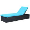 vidaXL Sun Lounger with Cushion Poly Rattan Black