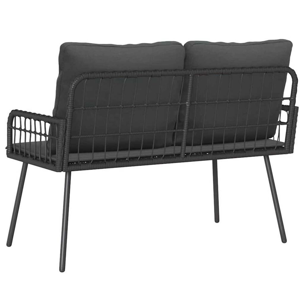 vidaXL Garden Bench with Cushion Grey 114 x 64 x 78cm Metal