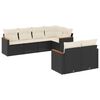 vidaXL 7 Piece Garden Sofa Set with Cushions Black Poly Rattan