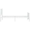 vidaXL Metal Bed Frame without Mattress with Footboard White 100x200cm