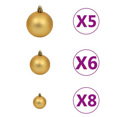 vidaXL Artificial Pre-lit Christmas Tree with Ball Set White 65 cm