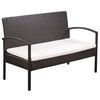 vidaXL 5 Piece Garden Lounge Set with Cushions Poly Rattan Brown
