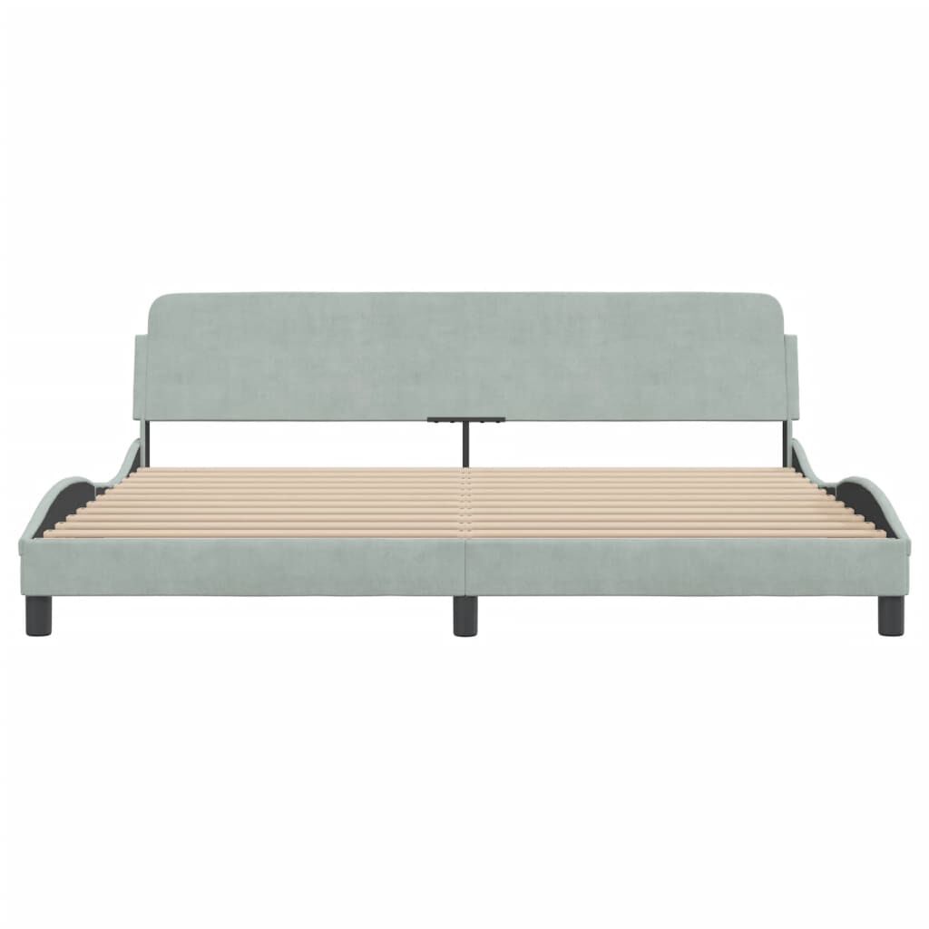 vidaXL Bed Frame "Dover" Light Grey 193x203 cm Velvet
