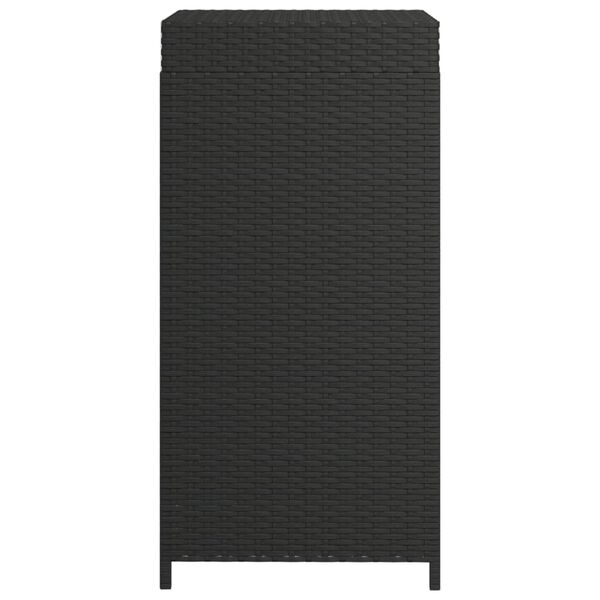 vidaXL Trash Bin Black 40x40x80 cm Poly Rattan