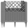 vidaXL Garden Planter with Pegs Light Grey 43.5x43.5x43.5 cm PP