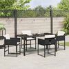 vidaXL Garden Dining Set with Cushion 5 pcs Black Poly Rattan
