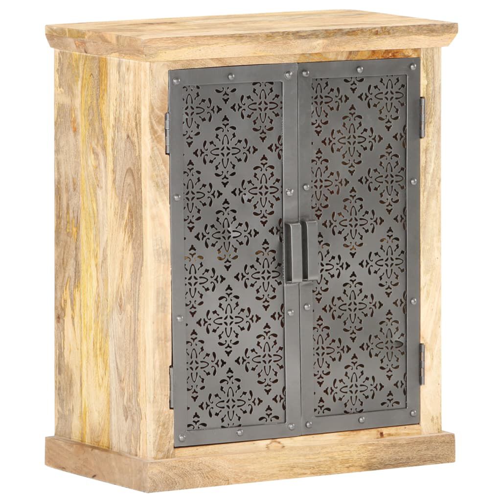 vidaXL Sideboard with Steel Doors 60x35x75 cm Solid Mango Wood