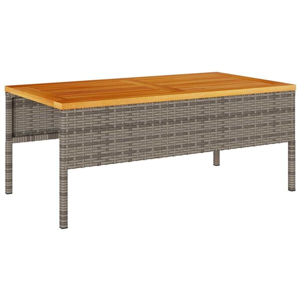 vidaXL Outdoor Sofa Set Grey and navy blue Rattan with metal frame