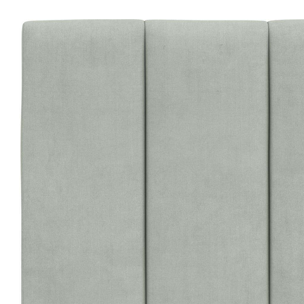 vidaXL Bed Frame with LED without Mattress Light Grey 137x190 cm Velvet