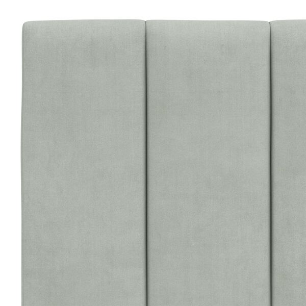 vidaXL Bed Frame with LED without Mattress "Hanko" Light Grey 137x190 cm Velvet