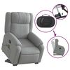 vidaXL Stand up Massage Recliner Chair Light Grey Fabric