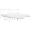 vidaXL Metal Bed Frame without Mattress with Headboard White 183x213cm