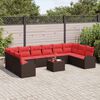 vidaXL Sofa Set 11 pcs Brown Poly Rattan