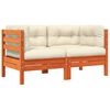 vidaXL Garden Sofa with Cushions and Footstool 2-Seater