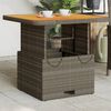 vidaXL Garden Table Grey 80x80x71 cm Poly Rattan and Acacia Wood
