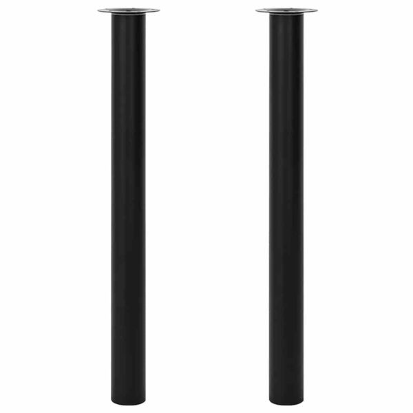 2 Telescopic Table Legs Black 710 mm-1100 mm