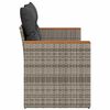vidaXL Garden Sofa with Cushions 2-Seater Grey Poly Rattan