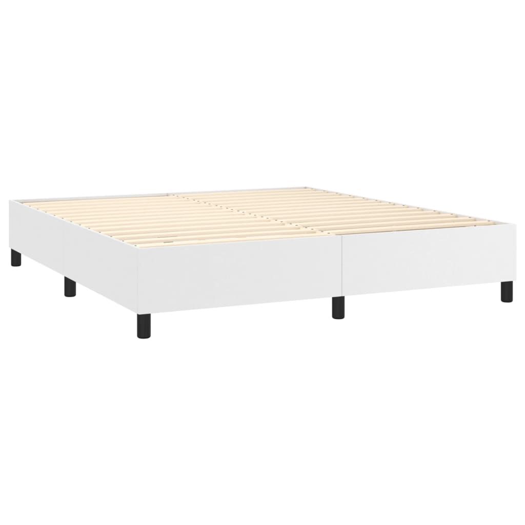 vidaXL Bed Frame without Mattress White California King Faux Leather (US Only)
