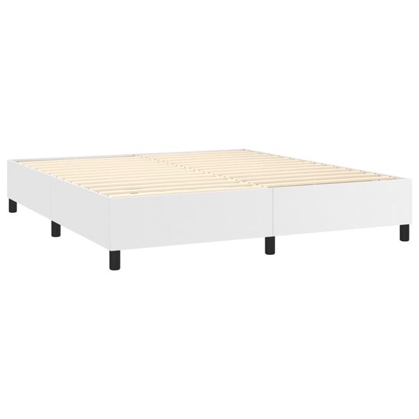 vidaXL Bed Frame without Mattress White California King Faux Leather (US Only)