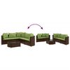 vidaXL 6 Piece Garden Sofa Set with Cushions Brown Poly Rattan