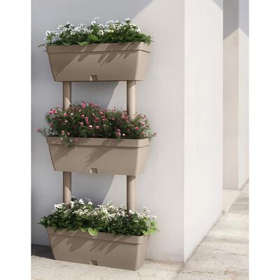 vidaXL Garden Planter 3 pcs 100 cm Taupe