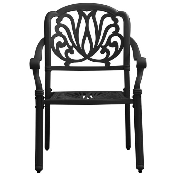 vidaXL 3 Piece Bistro Set Cast Aluminium Black