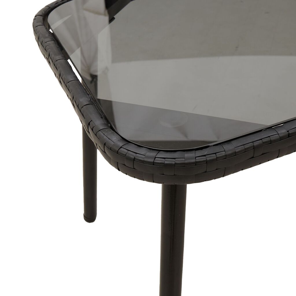 vidaXL 2 Piece Garden Sofa Set with Cushions Black Poly Rattan