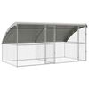 vidaXL Dog Kennel with Storage 2 pcs Silver 4 x 2 x 2 m Steel