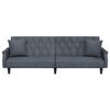 vidaXL Sofa Bed with Armrests Dark Grey Velvet