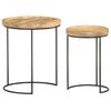 vidaXL 2 Piece Coffee Table Set Solid Mango Wood and Steel