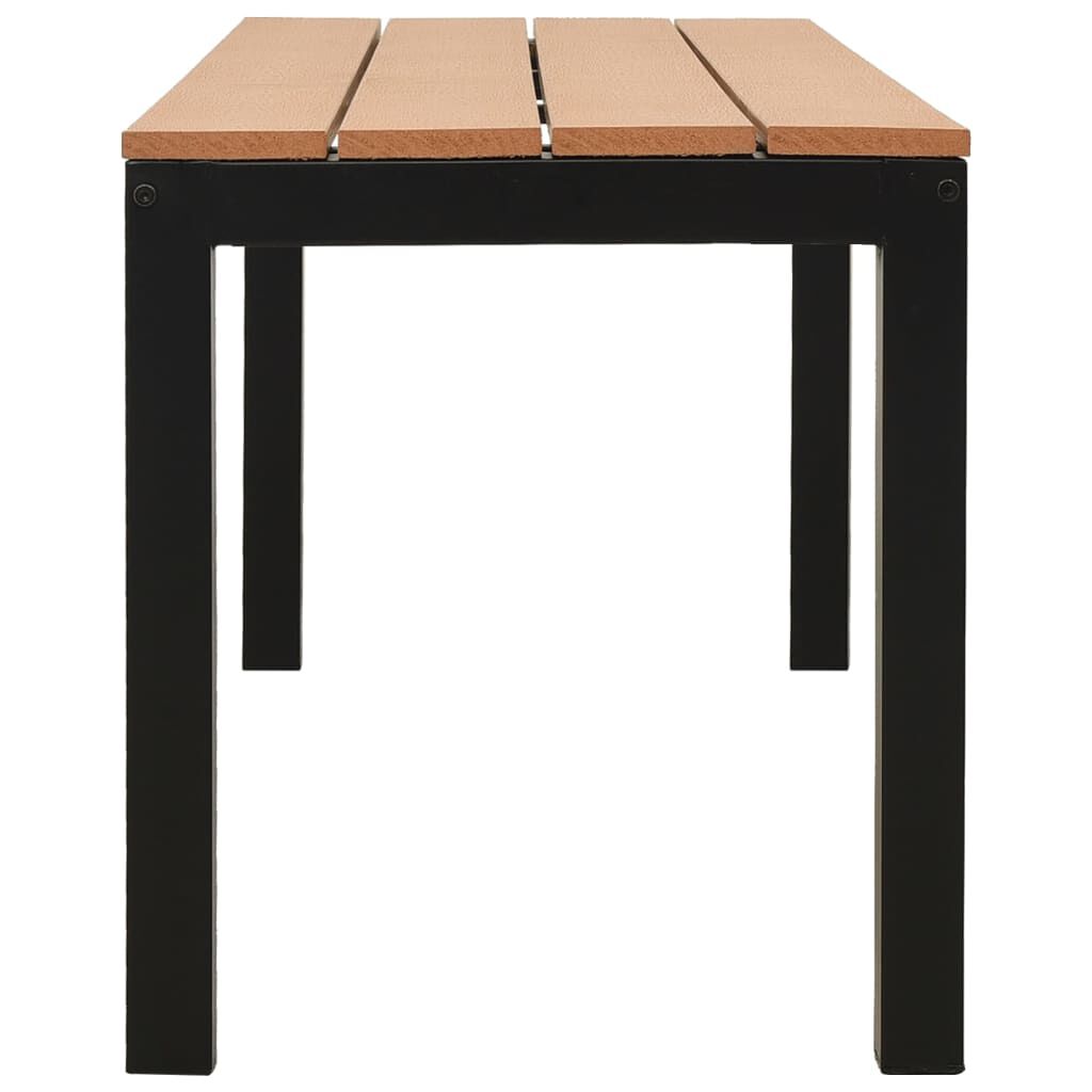 vidaXL Garden Bench 110 cm Steel and WPC Brown and Black
