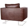 vidaXL Cube Armchair with Chrome Feet Brown Leather