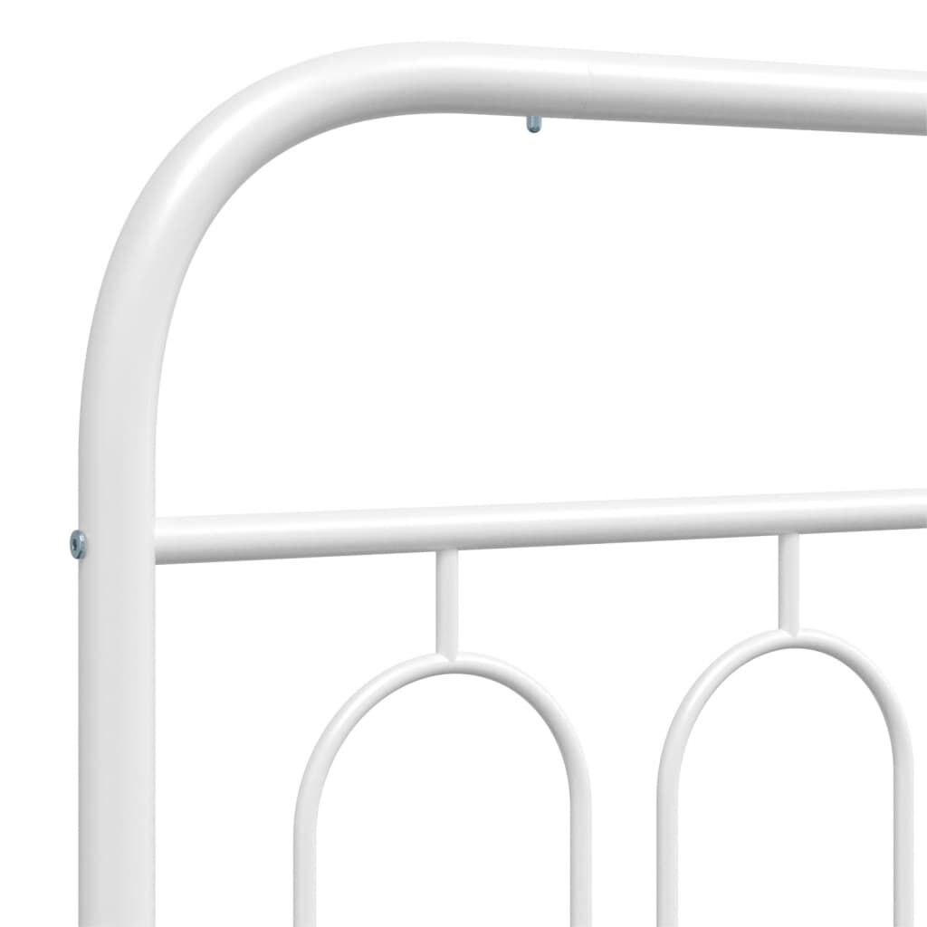 vidaXL Metal Bed Frame without Mattress with Footboard White 193x203cm
