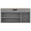 vidaXL Shoe Bench with Cushion Concrete Grey 104x30x49 cm Engineered Wood