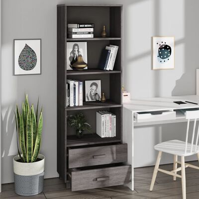 vidaXL Highboard HAMAR Light Grey 60x35x180 cm Solid Wood Pine