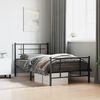 vidaXL Metal Bed Frame without Mattress with Footboard Black 100x200cm