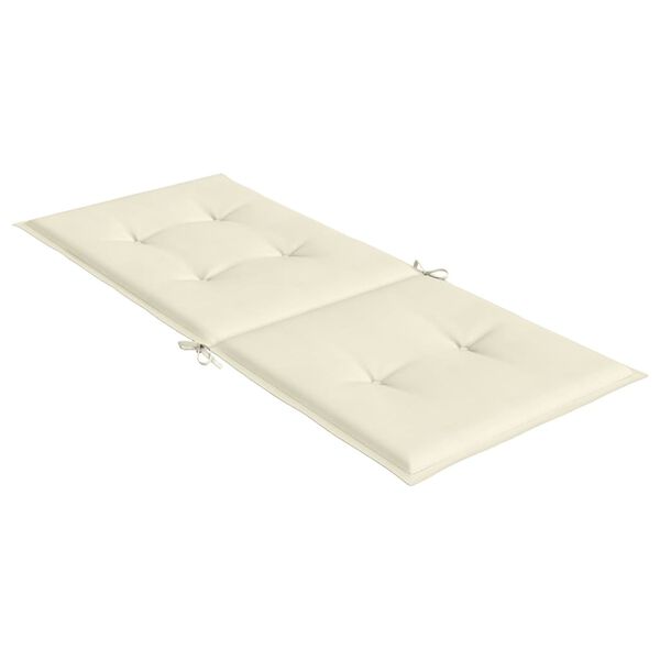 vidaXL Garden Highback Chair Cushions 4 pcs Cream 120x50x3 cm Fabric