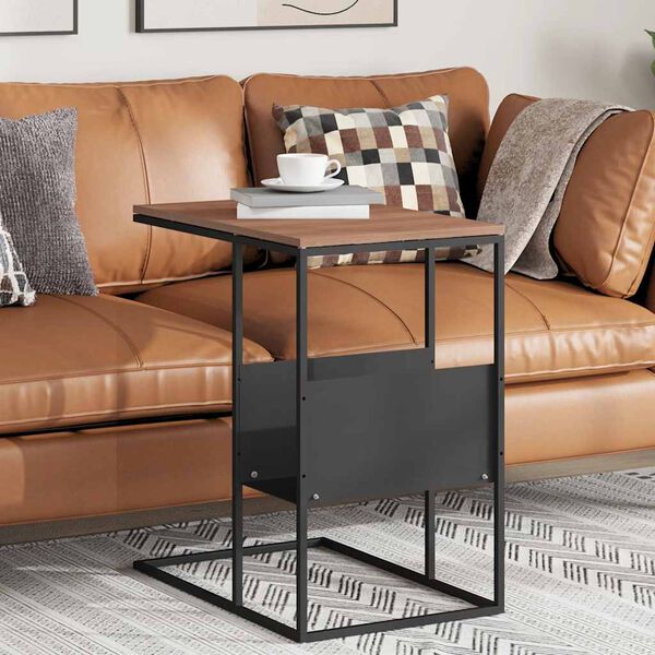 vidaXL Side Table Black 55x36x59.5 cm Engineered Wood