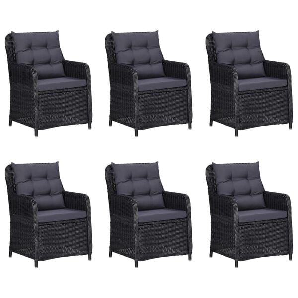 vidaXL 9 Piece Garden Dining Set Black