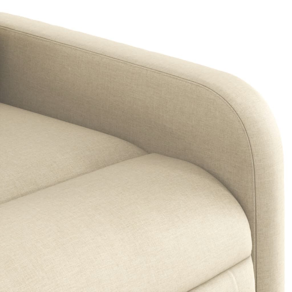 vidaXL Massage Recliner Chair Cream Fabric