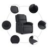 vidaXL Electric Stand up Recliner Chair Black Real Leather