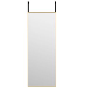 vidaXL Door Mirror Gold 30x80 cm Glass and Aluminium