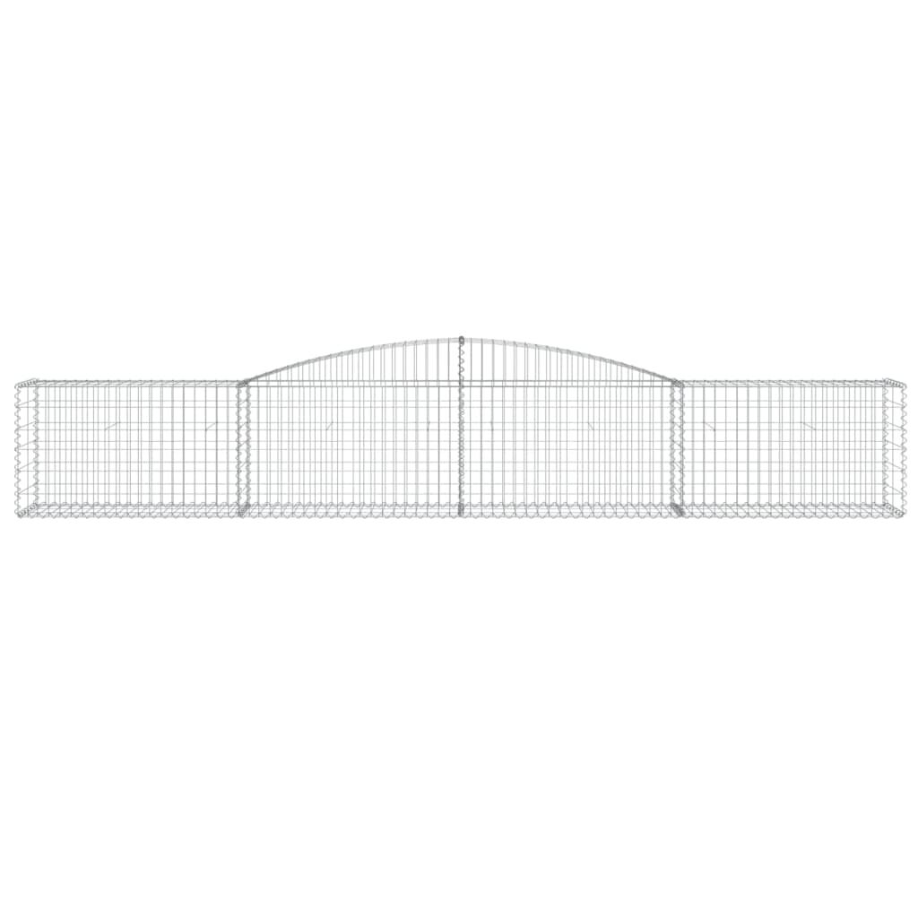 vidaXL Arched Gabion Baskets 3 pcs 400x50x60/80 cm Galvanised Iron