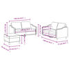 vidaXL 3 Piece Sofa Set with Cushions Dark Grey Fabric