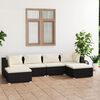 vidaXL 6 Piece Garden Lounge Set with Cushions Poly Rattan Black