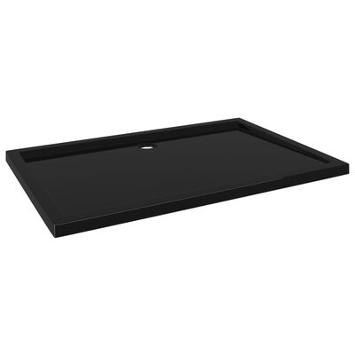 vidaXL Rectangular ABS Shower Base Tray Black 80x120 cm