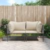vidaXL Garden Corner Sofas with Cushions 2 pcs Grey Poly Rattan