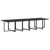 vidaXL 13 Piece Garden Dining Set with Cushions Black Textilene